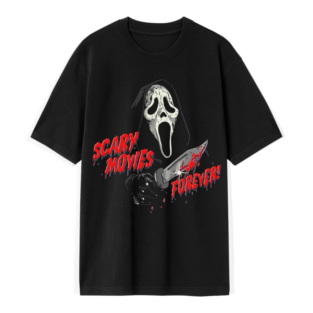 Camiseta Oversized Terror Scary Movie Unissex Horror 100% Algodão Unissex