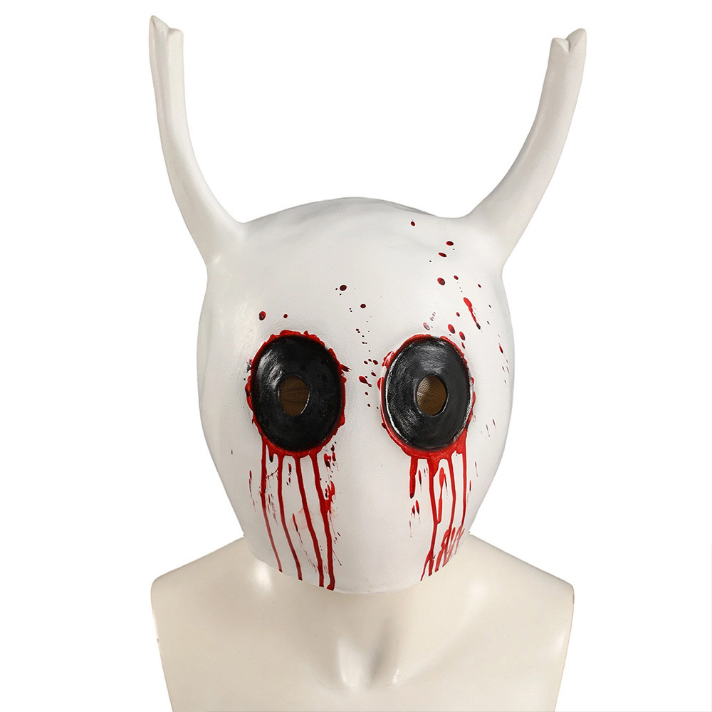 Scary Antler Ghost Mask - Blood Dripping Eyes Horror Party Costume Prop