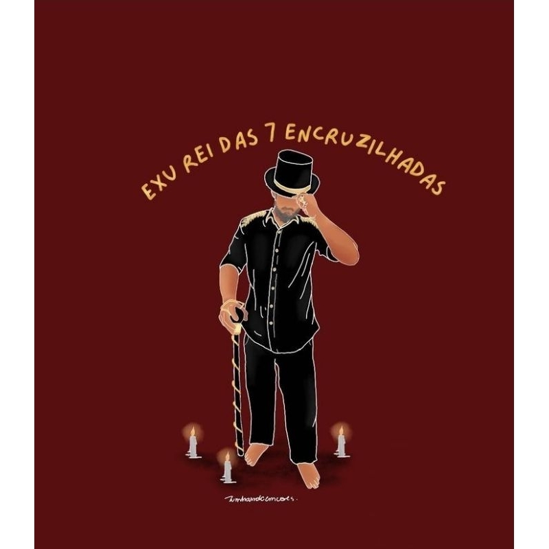 Quadro Decorativo Exu das Sete Encruzilhadas Entidade Umbanda e Candomblé