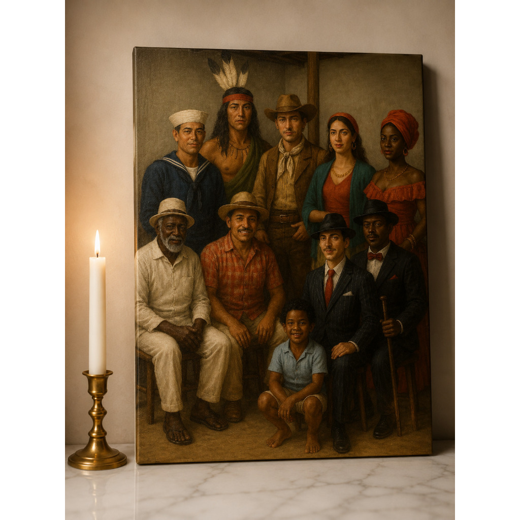 Quadro  Várias Entidades da UmbandaPreto Velho, Marinheiro, Baiano,Caboclo,Boiadeiro, Cigano,Malandro,Erê,Exu,Pombo Gira