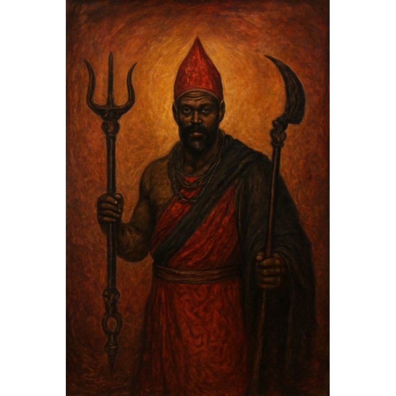 Quadro Decorativo Exu Tiriri Rei Entidade Umbanda e Candomblé