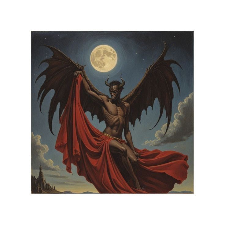 QUADRO DECORATIVO EXU ASA NEGRA ENTIDADE PODEROSA