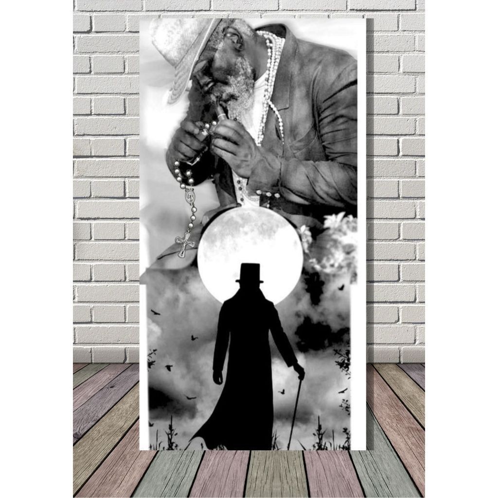 QUADRO EXU TRANCA RUA DAS ALMAS ORIXA ENTIDADE DA UMBANDA E CANDOMBLÉ PLACA MDF COD 088