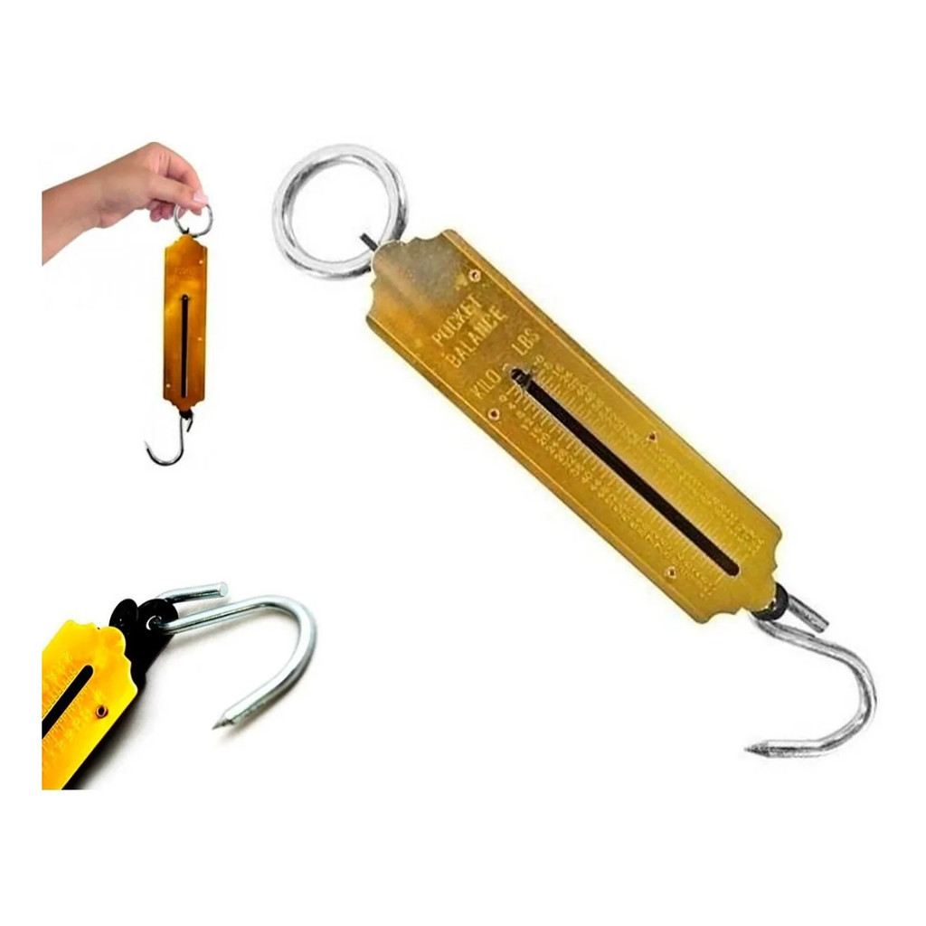Balança Peixeira Manual com Gancho 12kg 25kg 50kg Portátil, Resistente e Precisa para Pesca e Malas