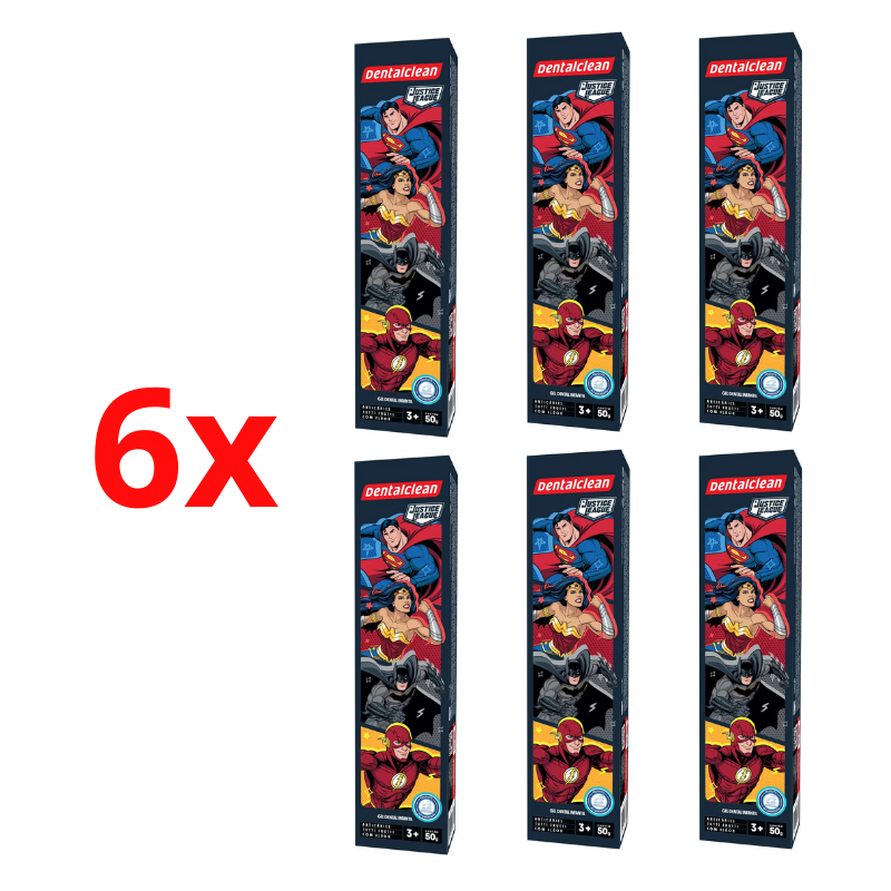 6x Gel Infantil Dentalclean Liga da Justiça Tutti Frutti  50g