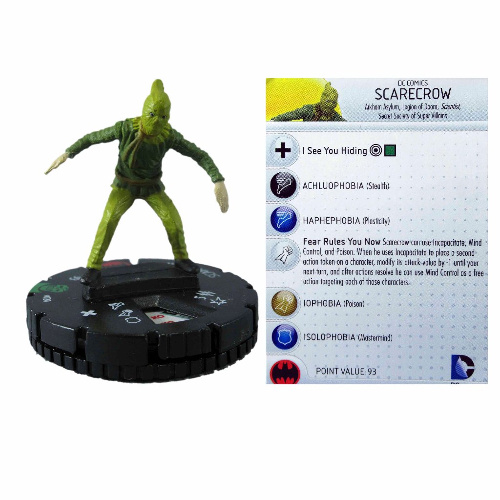 Miniatura Heroclix Scarecrow 030 com card Justice League Trinity War