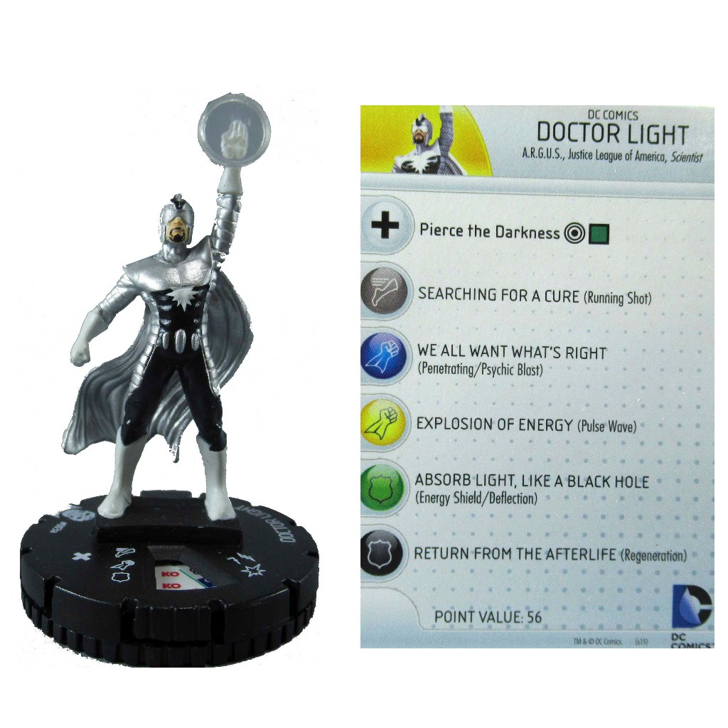 Miniatura Heroclix Doctor Light 003a com card Justice League of America