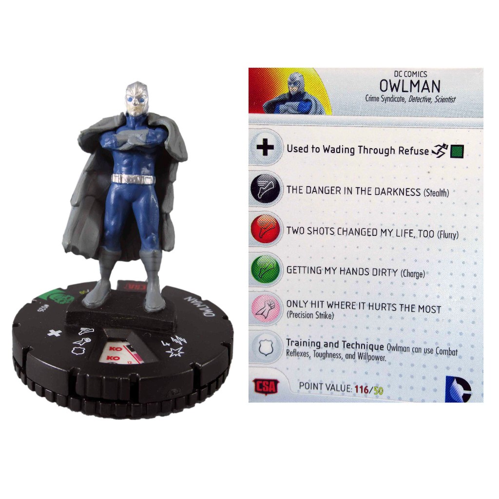 Miniatura Heroclix Owlman 026 com card Justice League Trinity War