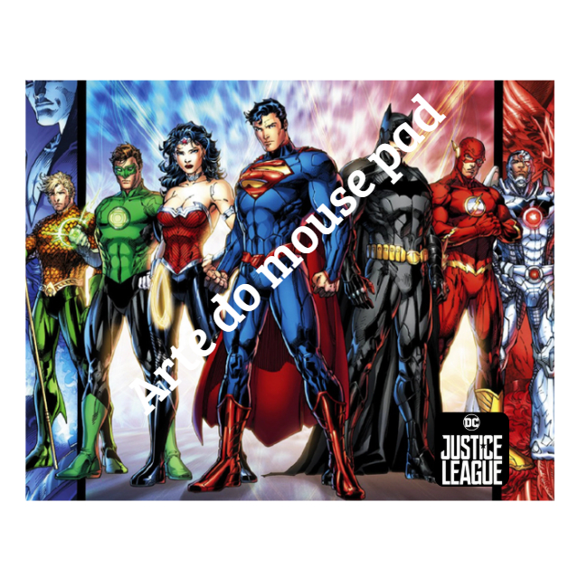 Mouse Pad Liga da Justiça Personalizado Nome DC Comics Justice League Gamer Herói Presente