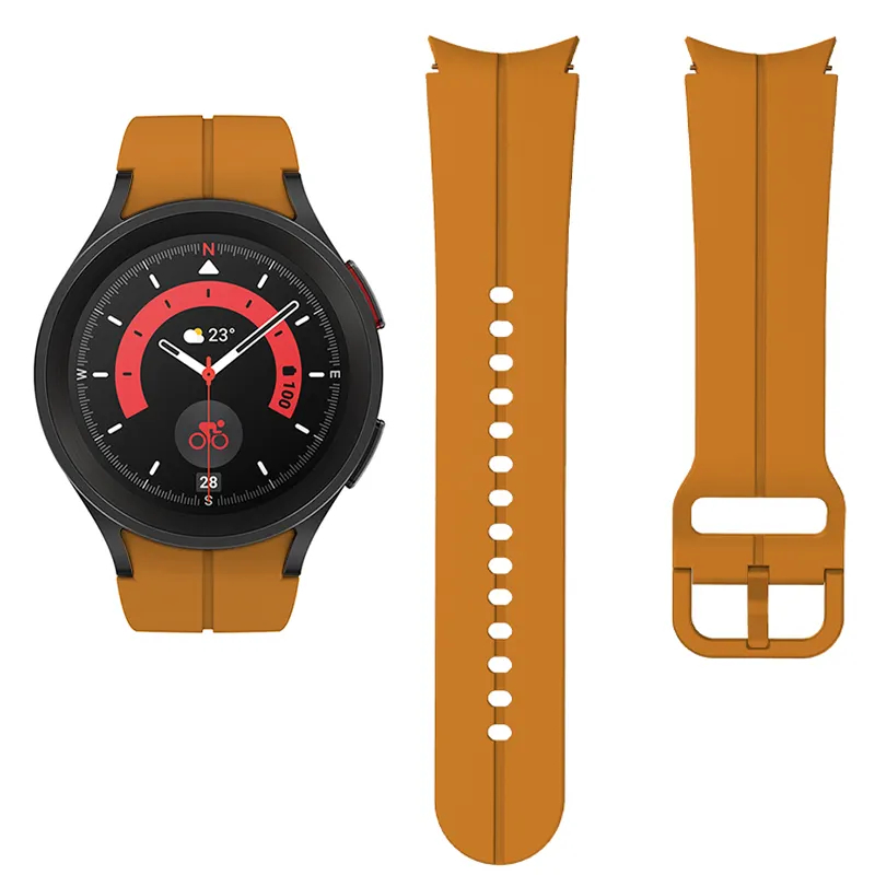 Pulseira Silicone Para Samsung Galaxy Watch7 Watch6 Watch5 Watch4 44mm 40mm 42mm 45mm 46mm