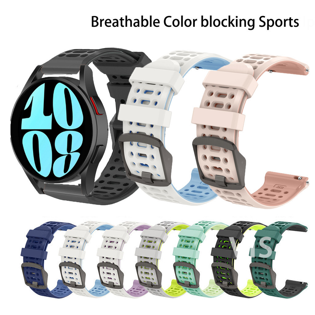Pulseira De Silicone De Dois Tons Para Samsung galaxy Watch7/Watch6/Watch5 Pro/Watch4 Classic 42mm 46mm 40mm 44mm 43mm 4