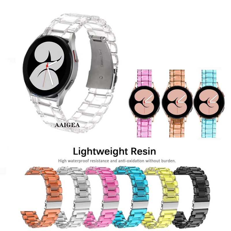 20mm Nova Pulseira De Resina Leve Transparente Para Relógio Samsung Galaxy Watch4 40mm 44mm 5 6 7 FE/Watch 4 Classic 42mm 46mm