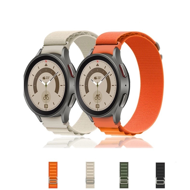 Pulseira Alpina Para Relógio Samsung Galáxia 7 6 5 4 FE Watch7 Watch5 Pro Watch6 watch4 Clássico 42mm 46mm 40mm 44mm 43mm 47mm Banda De Substituição De Laço De Nylon Com Fivela Metálica