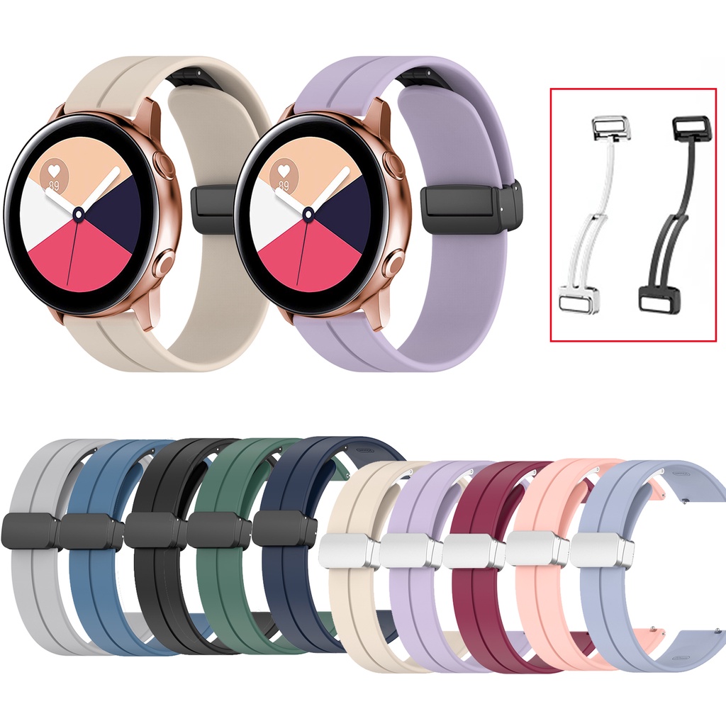Fivela Magnética De Silicone Para Samsung Galaxy Watch FE 7 6 5 4/Active 2/Watch5 Pro/Watch6/4 Classic 42mm 46mm 40