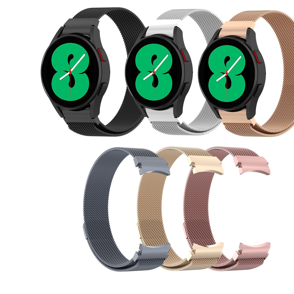 Pulseira De Metal Milanesa Para Relógio Samsung Galáxia 7 6 5 4 FE Watch7 Watch5 Pro Watch6 watch4 Clássico 42mm 46mm 40mm 44mm 43mm 47mm Aço Inoxidável