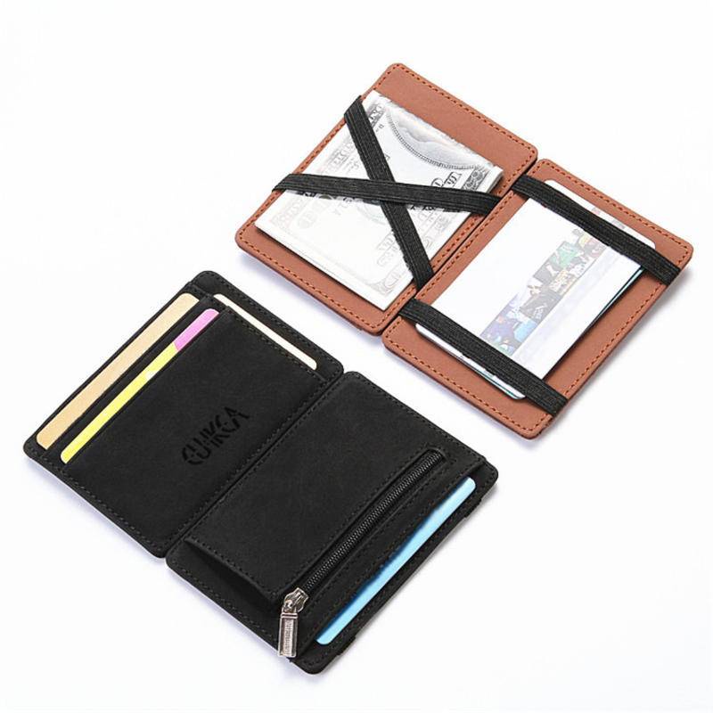 <Carteira mágica> Mini carteira masculina ultrafina de couro PU fashion carteira pequena/bolsa de moedas