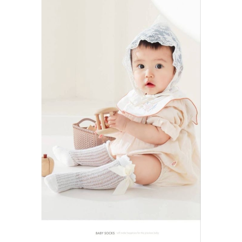 Kit com 5 Pares de Meias Infantis Ultrafinas com Laço – Estilo Princesa 0-3 Anos