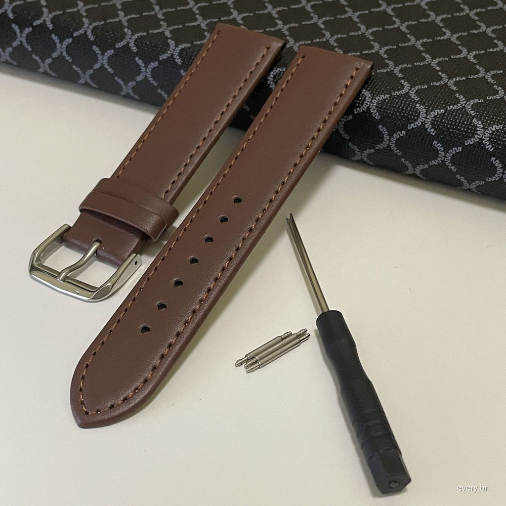 [Alça] Relógio com pulseira macia de tecido liso couro genuíno pulseira de relógio masculino feminino ultrafino estilo U