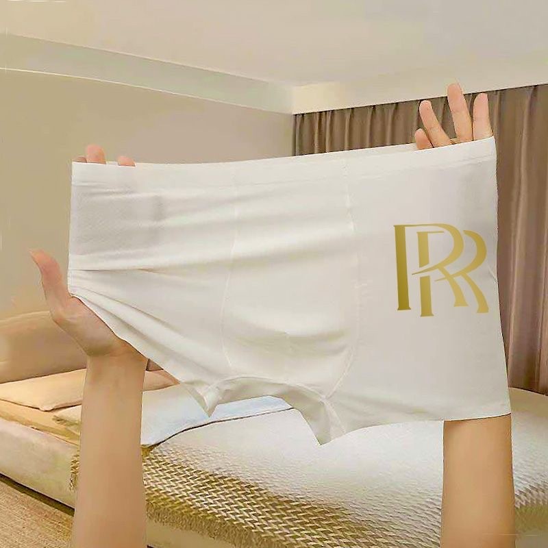 Cuecas boxer masculinas de seda gelada sem costura, ultrafinas, shorts masculinos modernos, respiráveis, estilo de verão