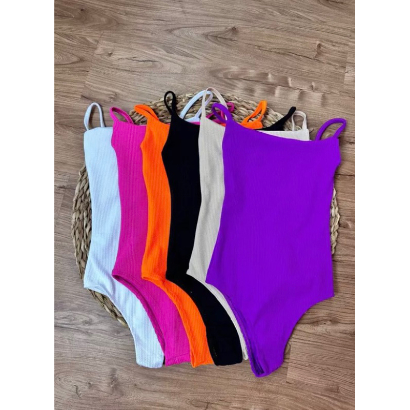 Body Feminina Gringo Alcinha basico decote reto tendência Verão Moda Blogueira sem fecho