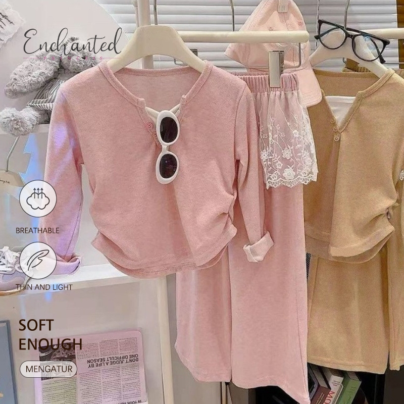 ENCHANTED PRINCESS Conjunto esportivo feminino para primavera e outono.estilo minimalista.Conjunto casual de duas peças