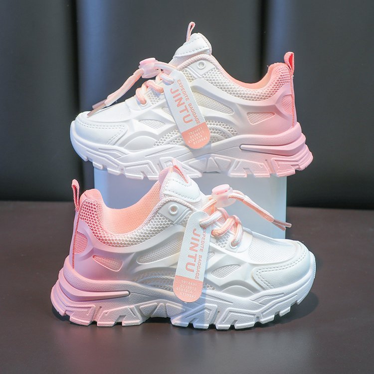 2025 primavera novo estilo crianças gradiente cor sapatos esportivos meninas sapatos casuais meninos médio grande crianç