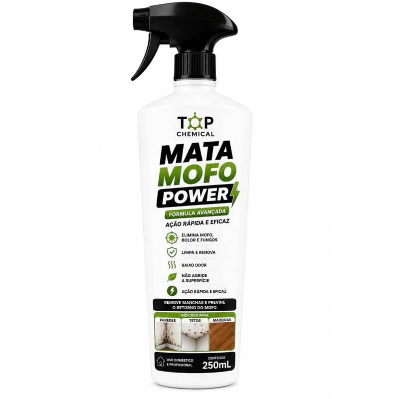 kit 250ml limpa limo e mata mofo bolor fungos e bactérias Top Chemical + borrifador brinde