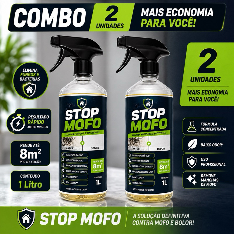 kit 2 Mata Mofo 1 L- stop mofo zero mofo Prevenção e Eliminação de Fungos e Bolores STOP MOFO