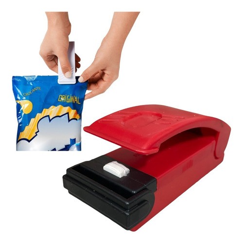 Mini Seladora Manual De Plastico Portátil Pilha Com Imã Base