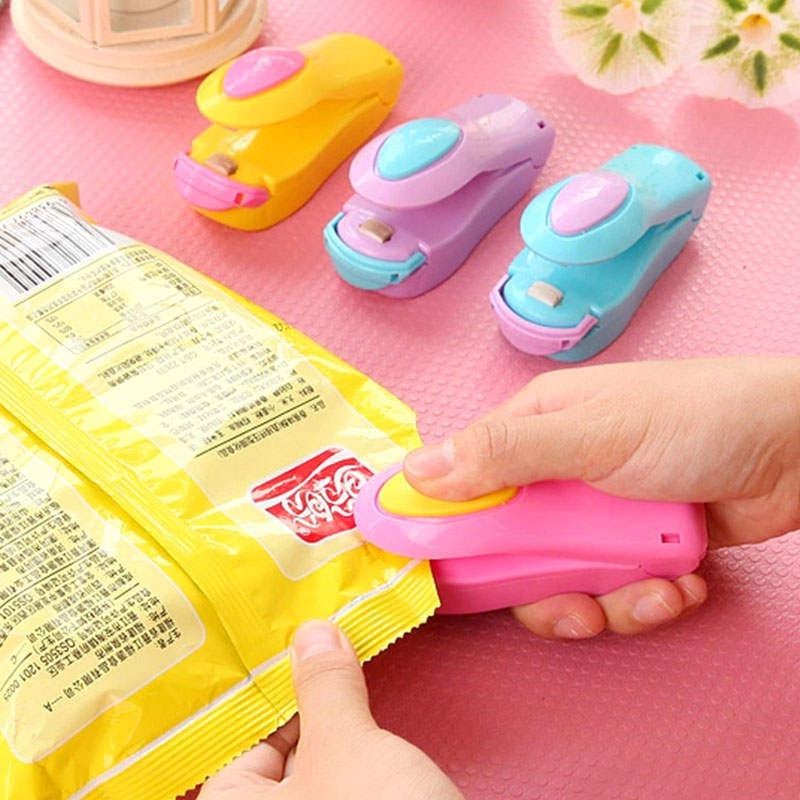 Mini Seladora Embalagem Plástico Portátil Manual Praticidade Cozinha Moderna