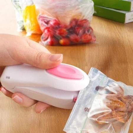 Mini Seladora Manual Portátil Veda Plástico Alimento Sempre Fresco Máquina De Fechar Embalagem Cozinha Pronta