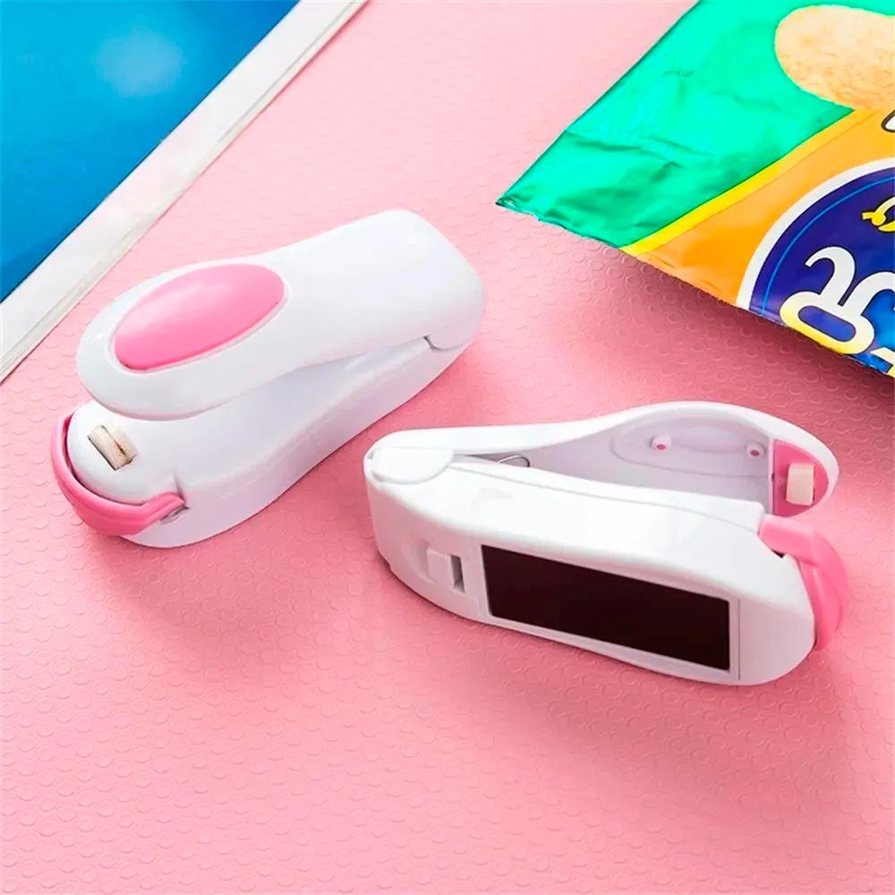 Mini Seladora Manual Portátil Lacra Embalagem Plástico a Pilha