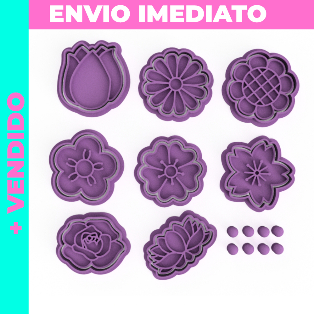 8Pcs/Set Cortadores de Biscoitos Plásticos 3D em Forma de Flor para Cozinha e Pastelaria