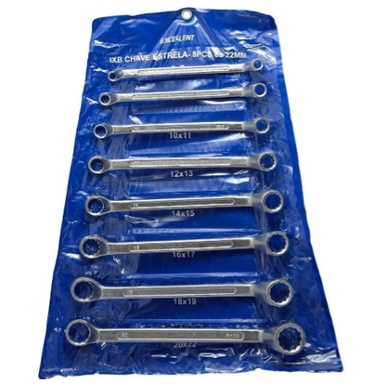 Jogo De Chave Estrela Estria 6mm A 22mm 8pçs - Execellent