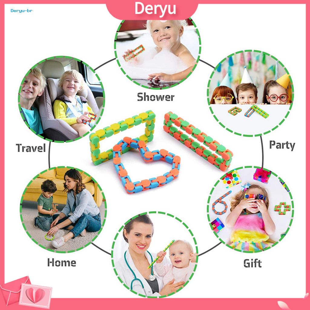 Effective Fidget Toy 8pcs Wacky Tracks Set – Stress Relief Soothing Decompression Folding Chain for Kids Adults Fun Se