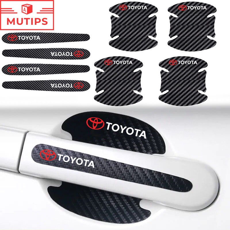Toyota Porta De Fibra De Carbono Carro Adesivo Anti-Riscos 8Pcs/Set Para Corolla Cross Hilux Yaris Etios RAV4 Bandeirante