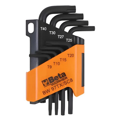 Jogo Chaves Torx Tipo L T9 A T40 8pç Bw 97tx/sc8 Beta Worker Prateado