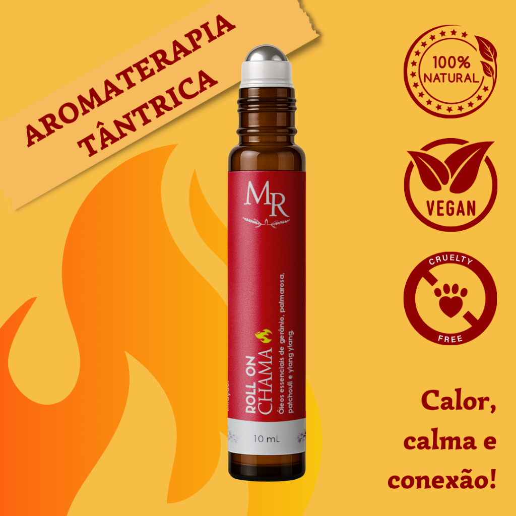 Blend Afrodisíaco Chama 10ml - Óleo Tântrico Natural com Ylang Ylang e Patchouli | Sensualidade