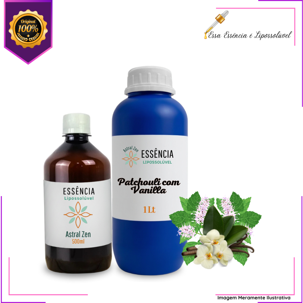 Essência Concentrada Patchouli com Vanilla Vollmens Para Aromatizador - Sabonetes - Velas - Perfumes
