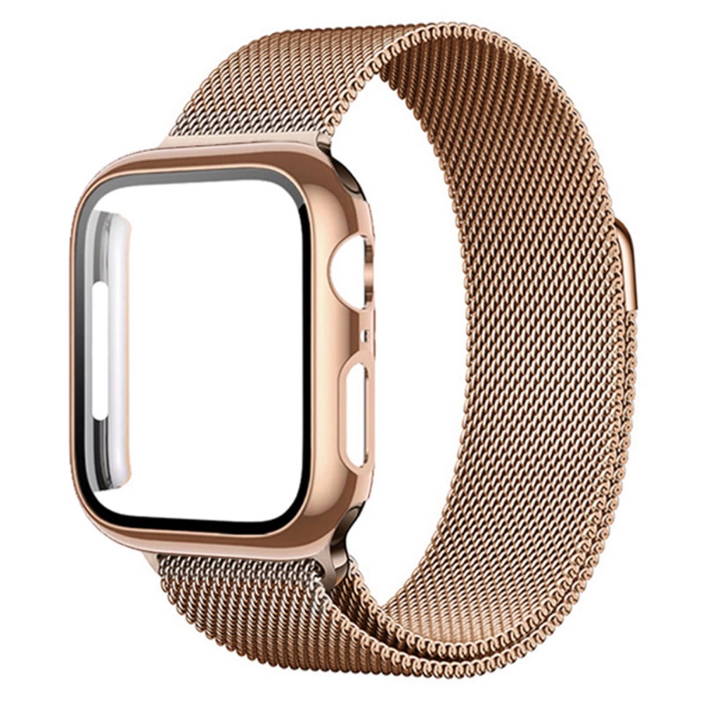Vidro + Caixa + Pulseira + Bracelete Para De Relógio 44mm 40mm 45mm 41mm 38mm 42mm Metal Magnética iwatch 49mm T500 + Plus T500 T55 W26 X8 X7 I8 44mm