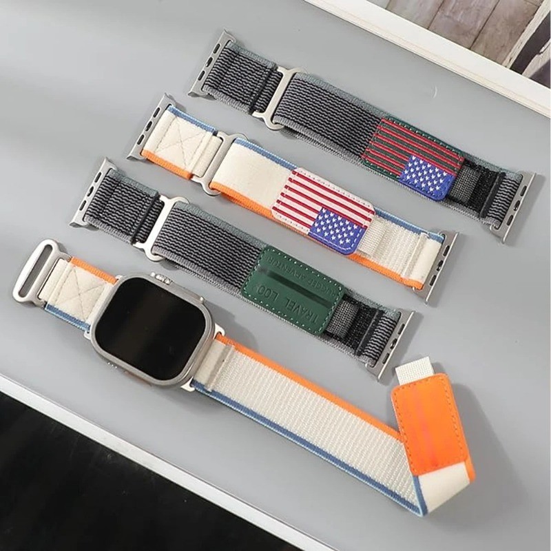 Laço Da Trilha Para Relógio Apple Ultra band 49mm 44mm 45mm 42mm 41mm 40mm Pulseira Acessórios Smartwatch Inteligente iWatch 2 Série 8 7 6 5 4 3 SE 9 Bracelete 38mm T500 T800 T900 T55 Plus i8 Pro S8