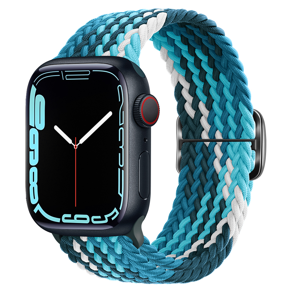 Bracelete Elástica De Nylon Trançado Para Relógio A * ple Smart Watch Band 49mm 45mm 44mm 42mm 41mm 40mm 38mm iWatch Ultra 8 7 6 5 4 SE T500 + Plus T500 T55 W26 X8 X7 I8 44mm