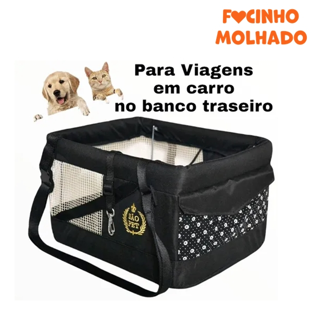 Cadeirinha Assento de Segurança de Carro Para Pets Cachorros e Gatos Safety São Pet