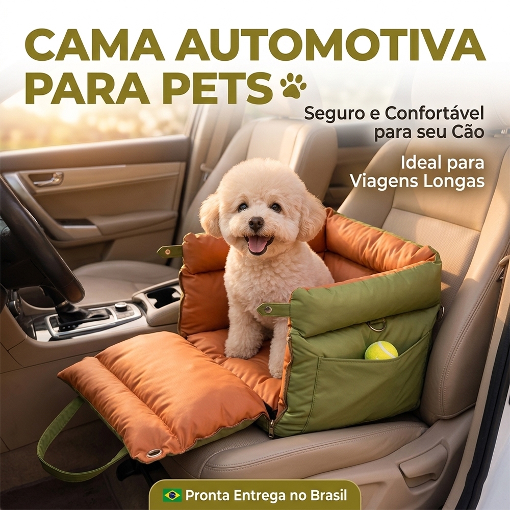 Cadeirinha Para Cachorro Gato Carro Assento Pet Bolsa de Transporte Caminha Portatil Premium Impermeavel Ate 10kg