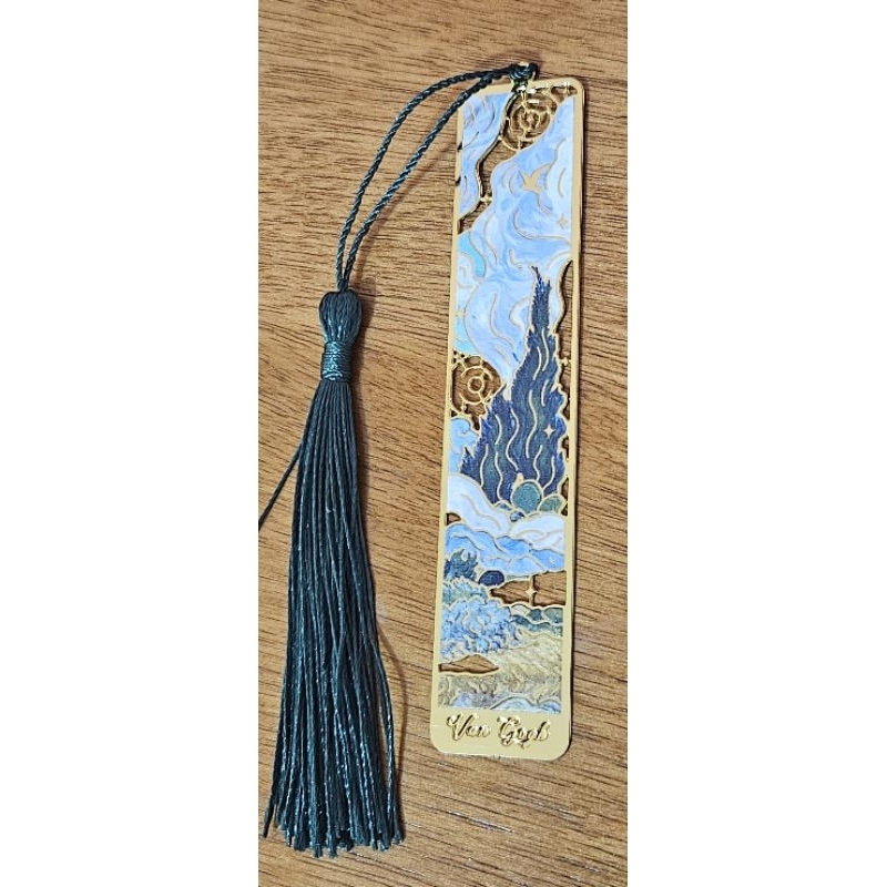 Marcador de Página de Metal Van Gogh Ouro Envelhecido com Tassel Estilo Vintage 📚✨