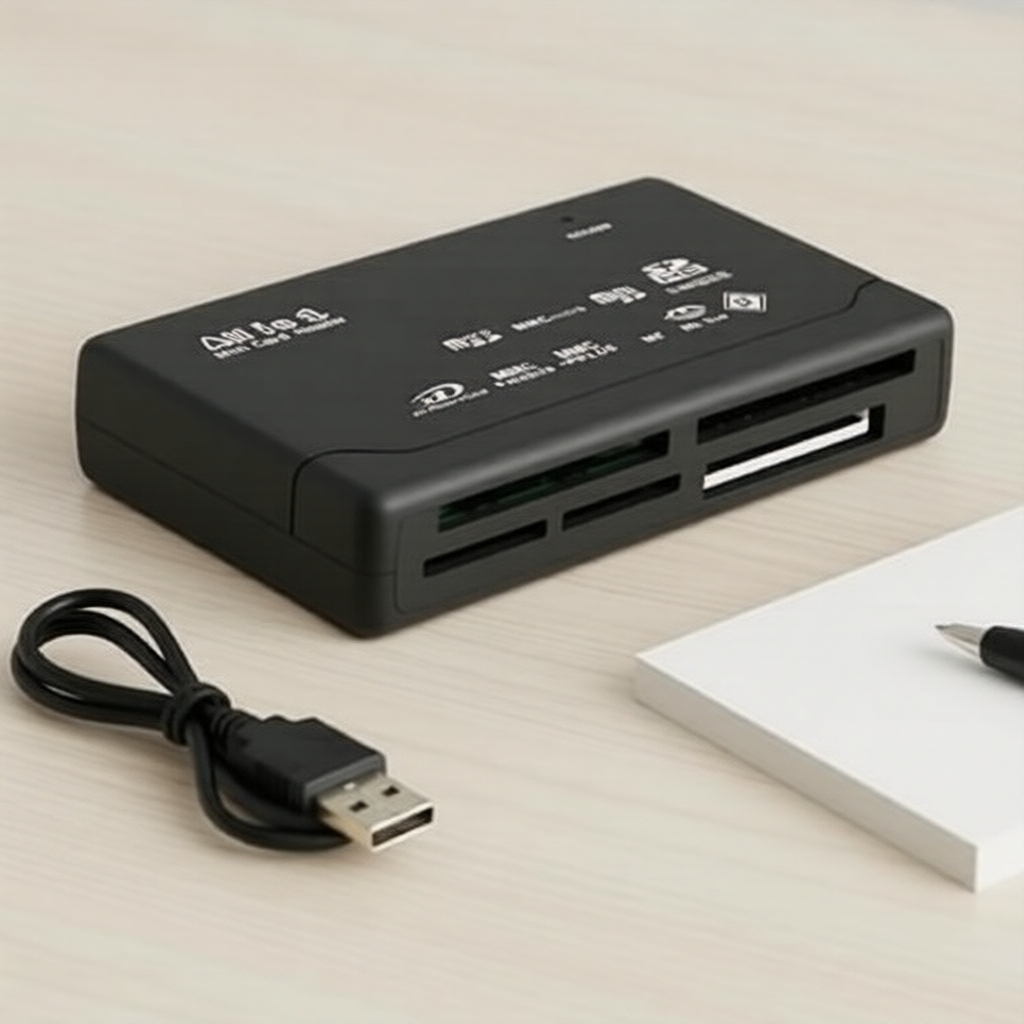 Leitor de Cartões Compacto Tudo-em-Um 480Mbps, USB 2.0, Compatível com TF MS M2 XD CF Micro SD