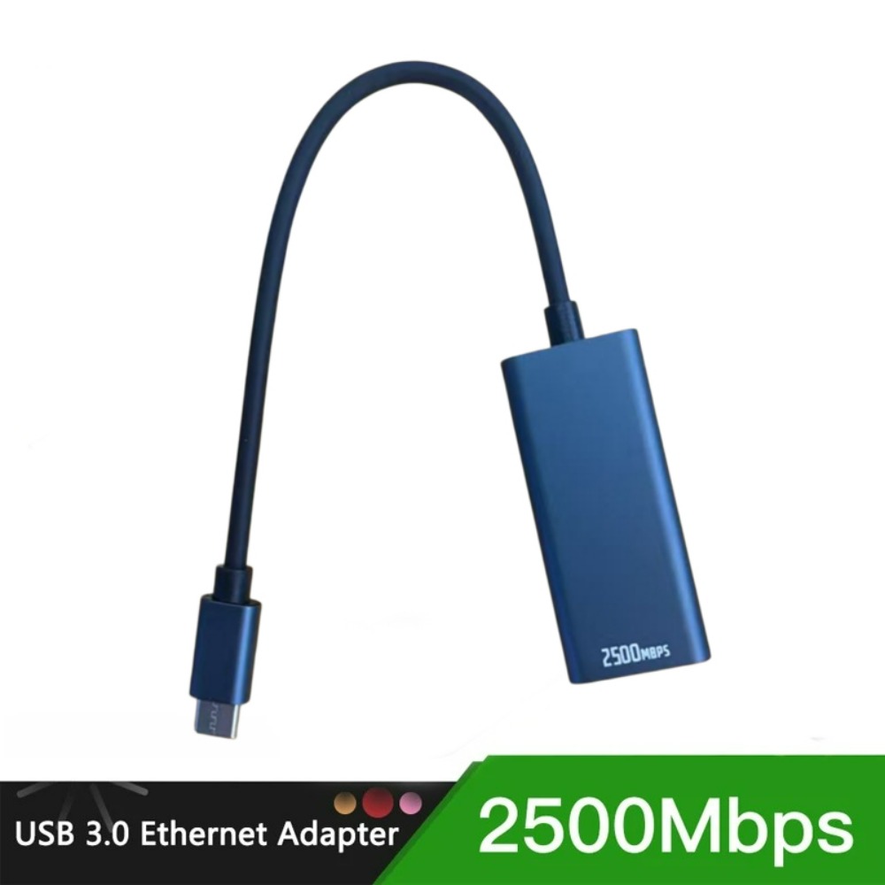 Adaptador Ethernet USB-C 2.5G 2500Mbps RJ45 Conversor de Rede Cabeada Compatível com MacBook, Windows, Laptops e PC