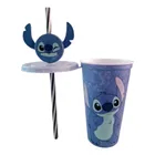 Copo Com Tampa Canudo Com Orelha Lilo Stitch Infantil 500ml