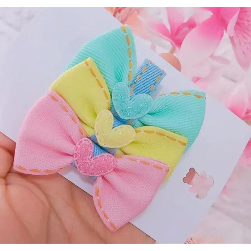 laços para cabelo infantil colorido no bico de Pato candy colors