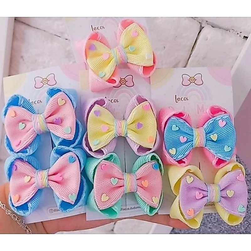 lacinho para bebe no bico de Pato laço de criança colorido candy colors  coração